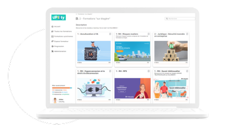 Ecran Plateforme Lms Upility Contenus