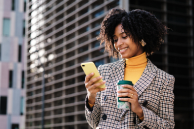 Business Woman Using Her Mobile Phone