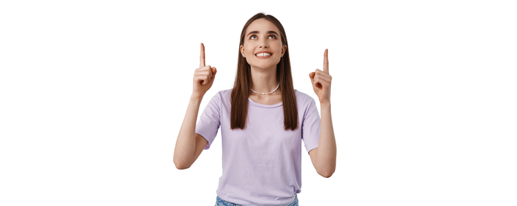 Bloc Header Catalogue Elearning Form Success femme avec doigts en l'air